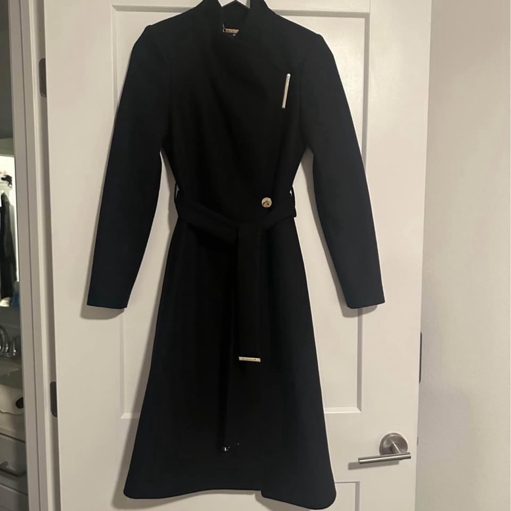 Ted Baker Black Long Wool Coat